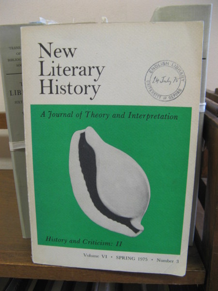 New Literary History: A Journal of Theory and Interpretation: History …