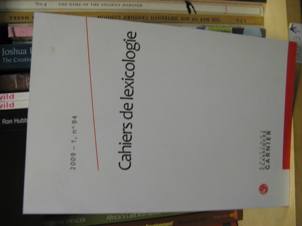 Cahiers De Lexicologie: 2009 - 1, No. 94