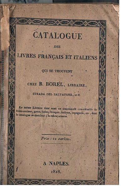 Catalogue Des Livres Francais Et Italiens