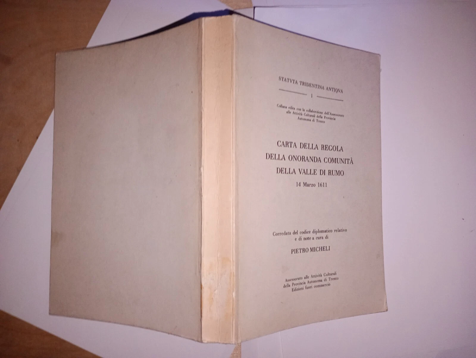 carta della regola della onaranda comunità della valle di Rumo …