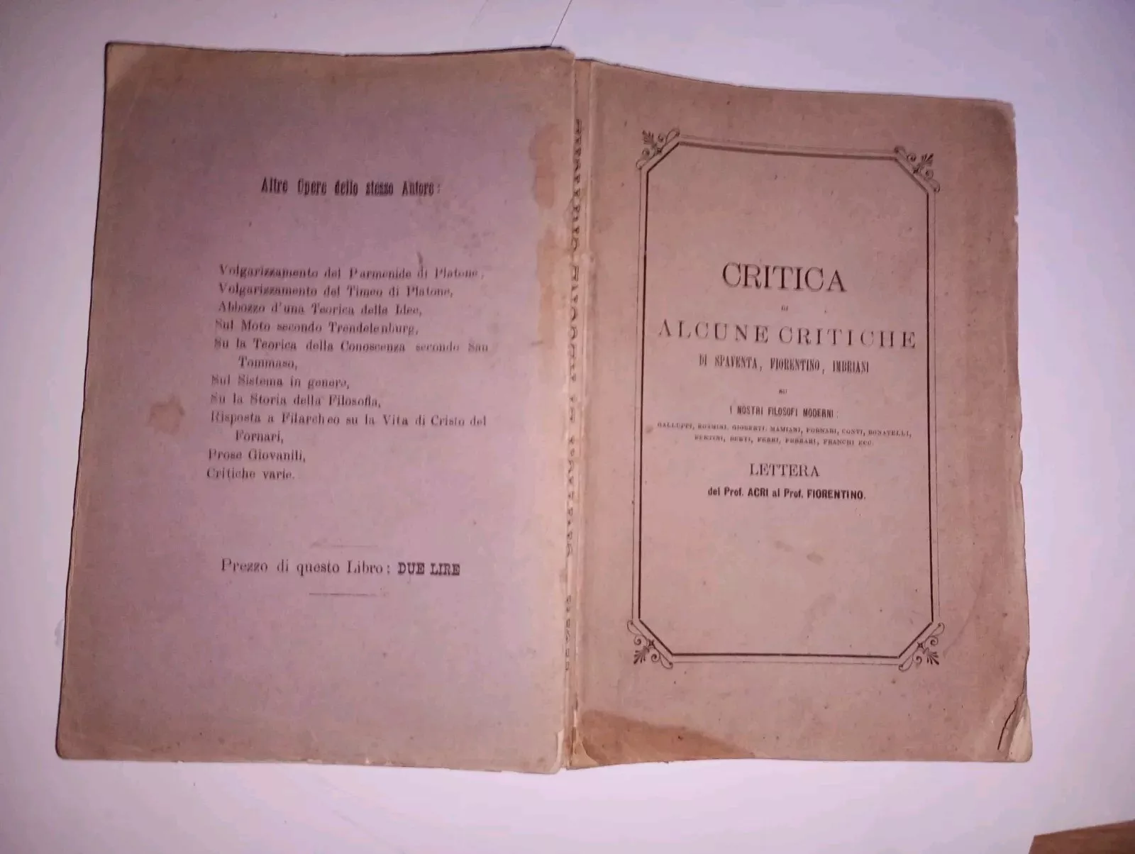 critica di alcune critiche