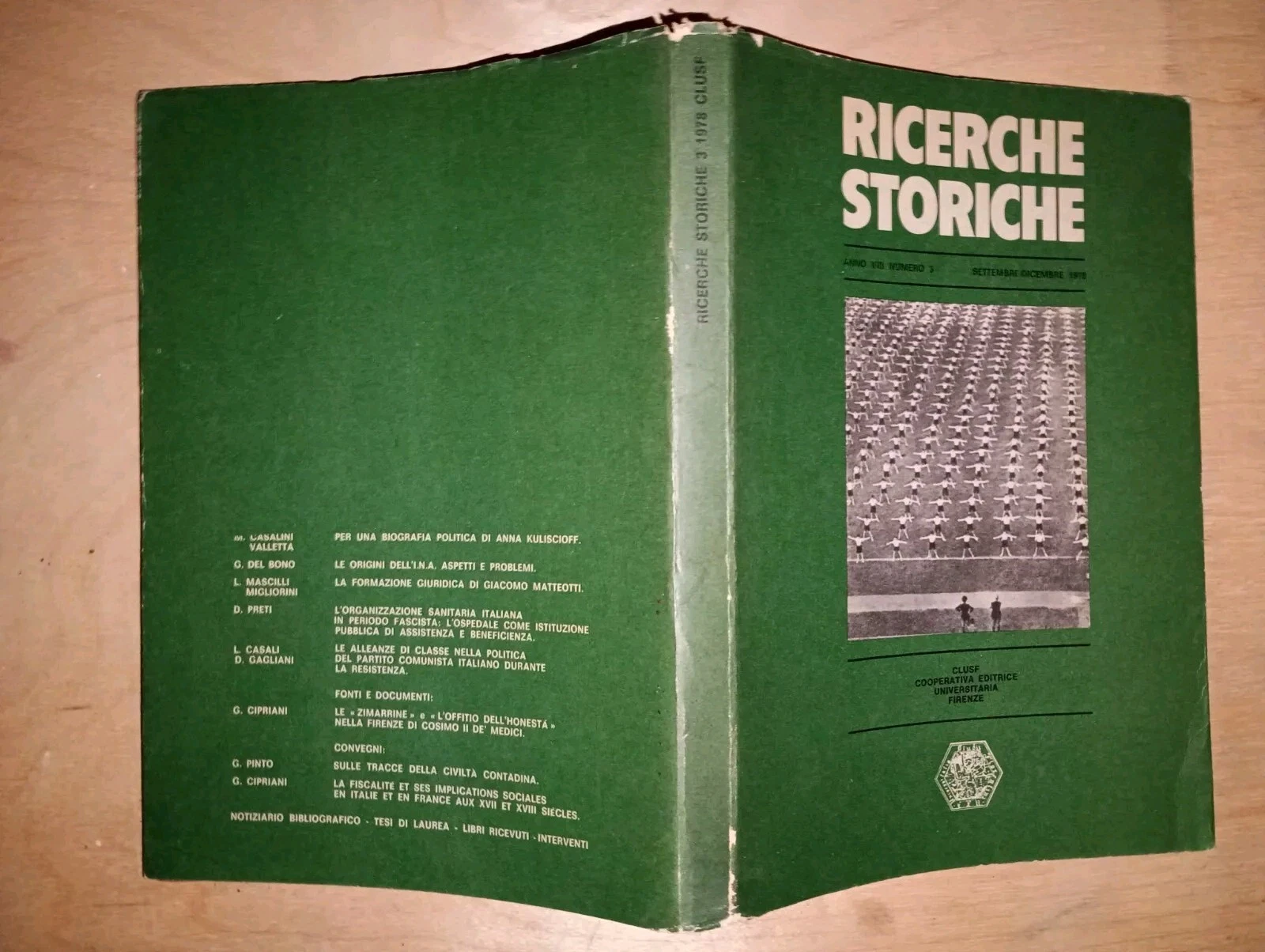 quadrimestrale RICERCHE STORICHE - CLUSF Firenze n. 3 1978