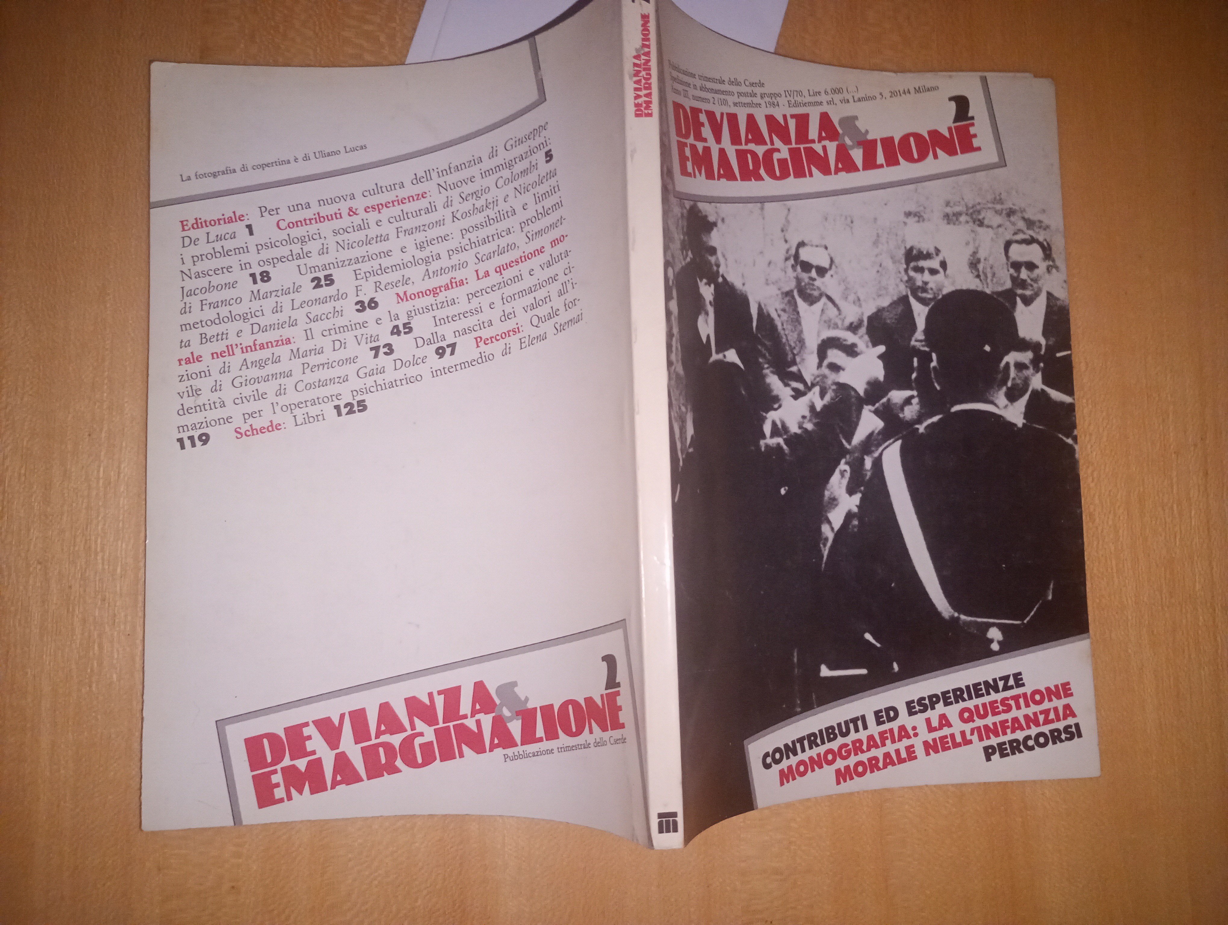 rivista trimestrale DEVIANZA ed EMARGINAZIONE n. 2 - monografia: la …