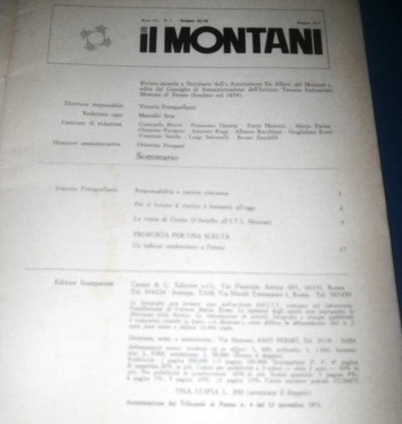 rivista IL MONTANI n. 3 1972