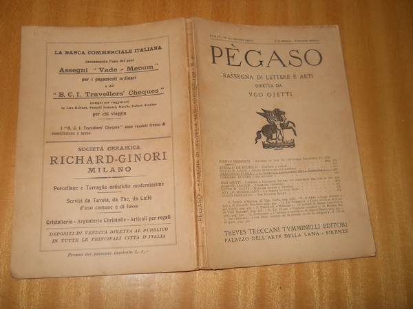 rivista PEGASO n. 10 del 1932 - giornale napoletano, Gundolf, …