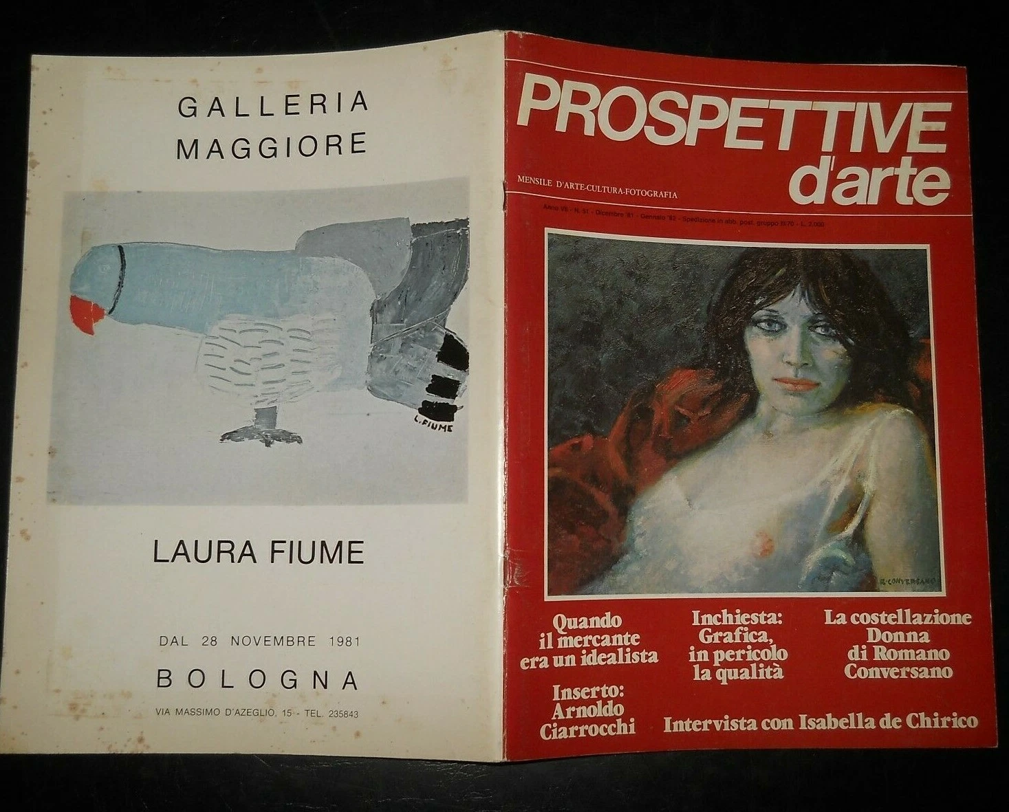 rivista PROSPETTIVE D'ARTE 51/1981 - Conversano, Burri, De Chirico, Rosai