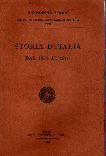 STORIA D'ITALIA DAL 1871 AL 1915