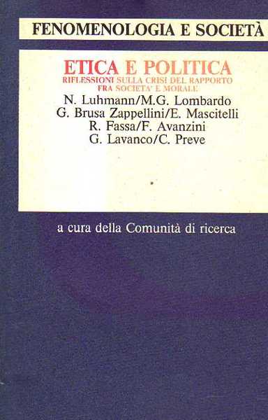 ETICA E POLITICA anno VII n. 1. Riflessioni sulla crisi …