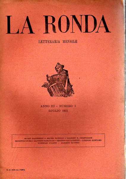 LA RONDA LETTERARIA MENSILE 1921 numero 7