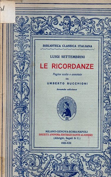 Le Ricordanze, Pagine scelte e annotate da Umberto Bucchioni