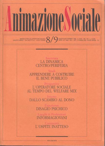 Animazione sociale, n. 8/9 1999
