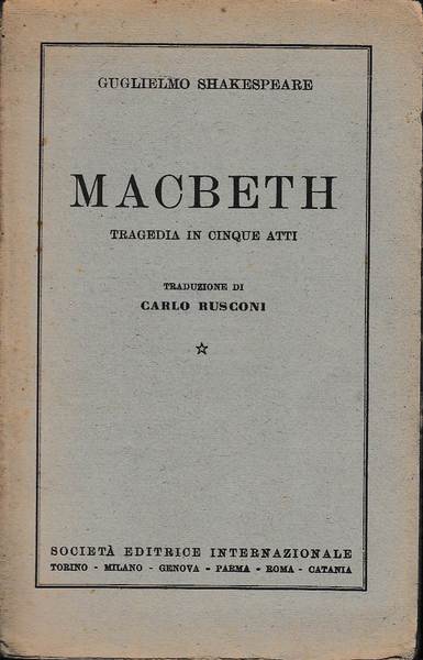 Macbeth tragedia in cinque atti