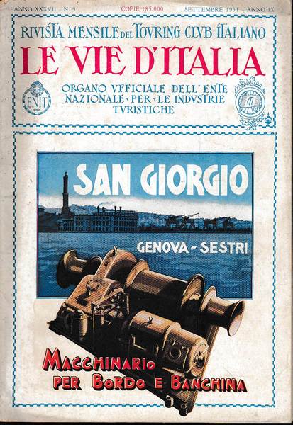 Rivista mensile del Touring Club Italiano. Anno XXXVII n. 9, …