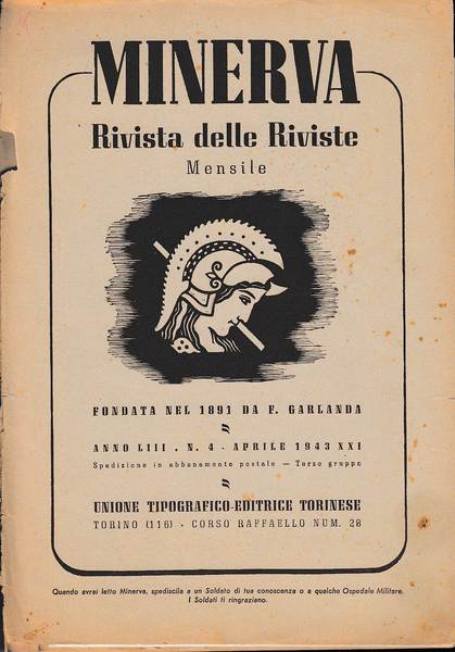 Minerva, rivista delle riviste. Periodico mensile, Volume LIII, 1943, n …