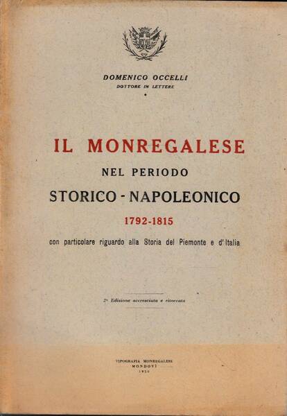 IL MONREGALESE NEL PERIODO STORICO - NAPOLEONICO