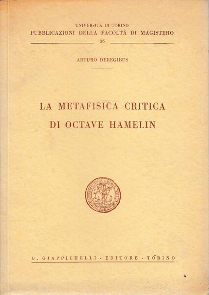 La metafisica critica di Octave Hamelin