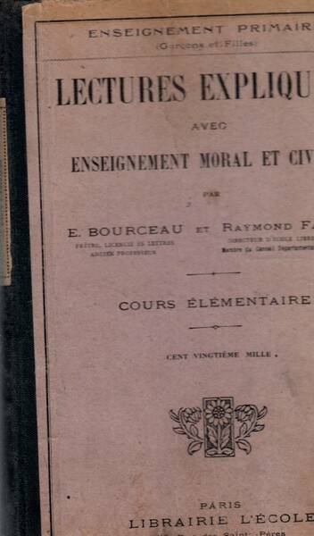 Lectures Expliquées avec ensseignement moral et civique