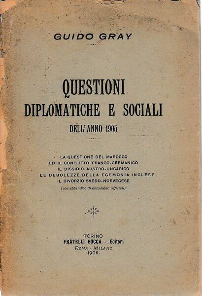 Questioni diplomatiche e sociali dell'anno 1905