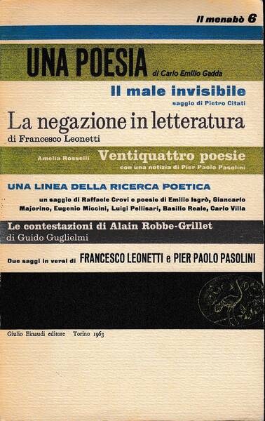 Il menabò di letteratura n.6. Una poesia di Carlo Emilio …