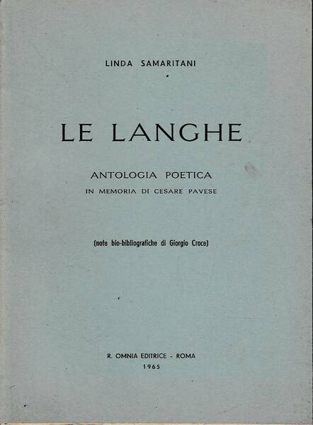 Le Langhe - Antologia poetica in memoria di Cesare Pavese