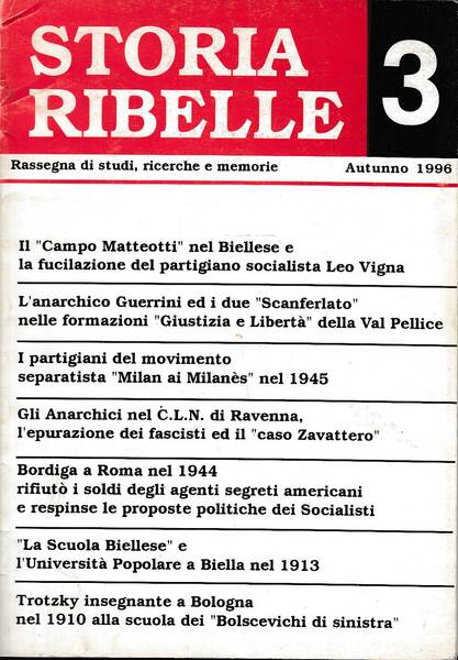 Storia ribelle 3. Rassegna di studi, ricerche e memorie