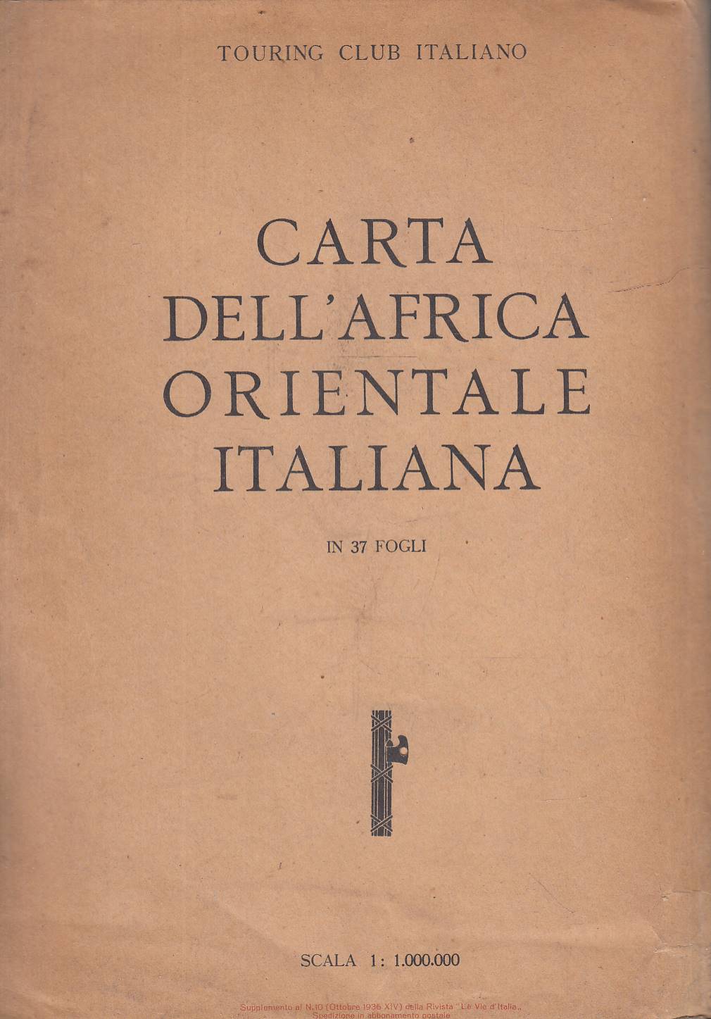 Carta dell'Africa Orientale Italiana. In 37 fogli. Scala di 1:100