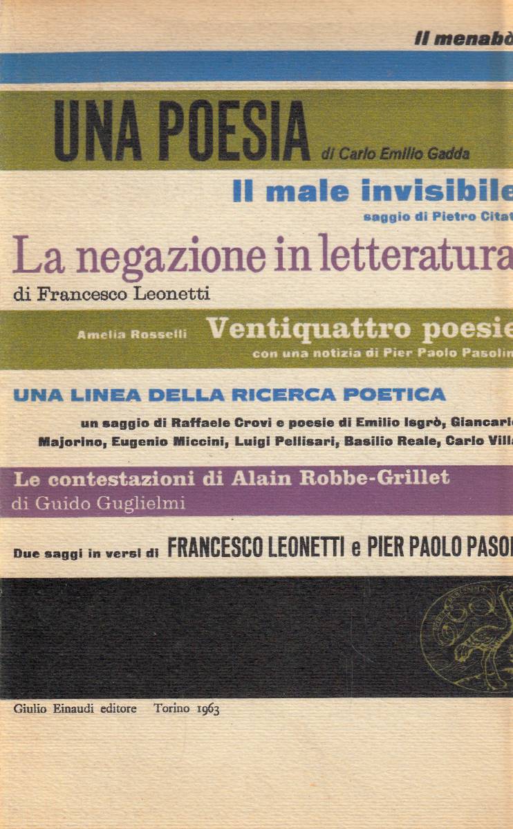 Il menabò di letteratura n.6. Una poesia di Carlo Emilio …