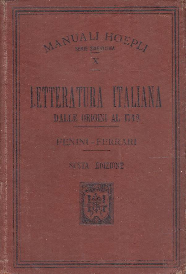 Letteratura italiana: dalle origini al 1748