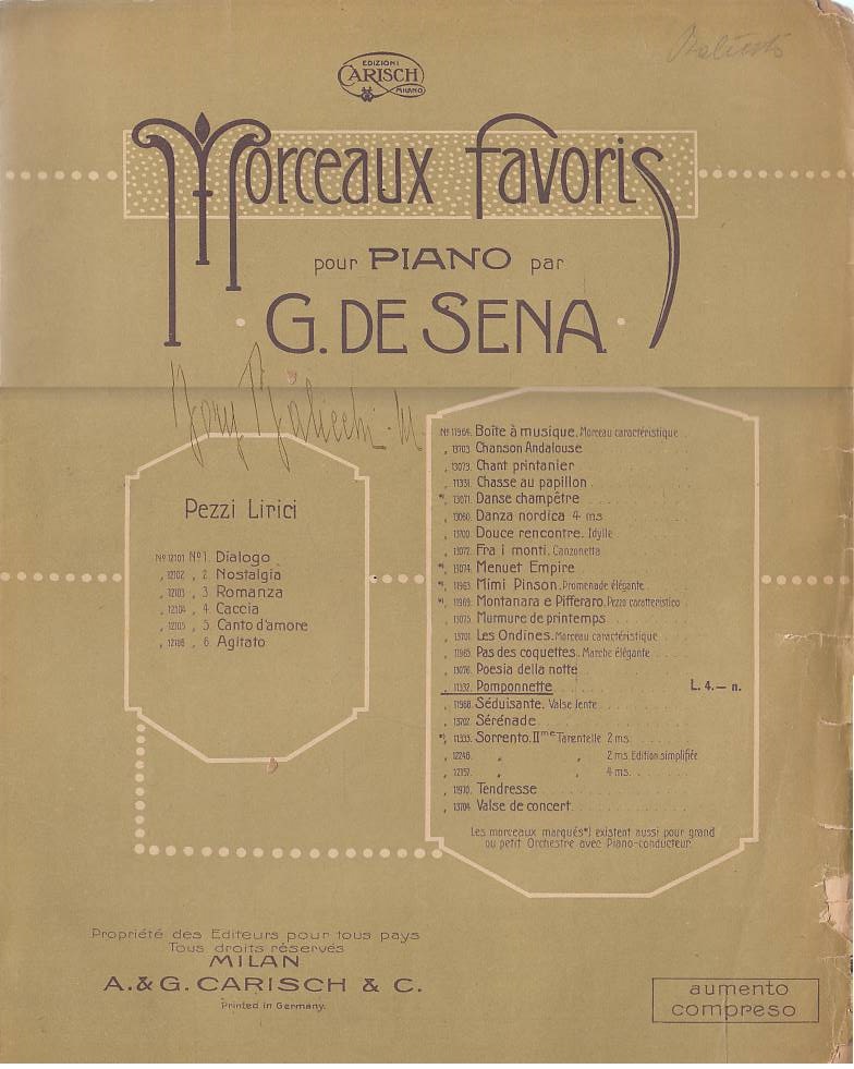 Morceaux favoris pour piano par G. de Sena