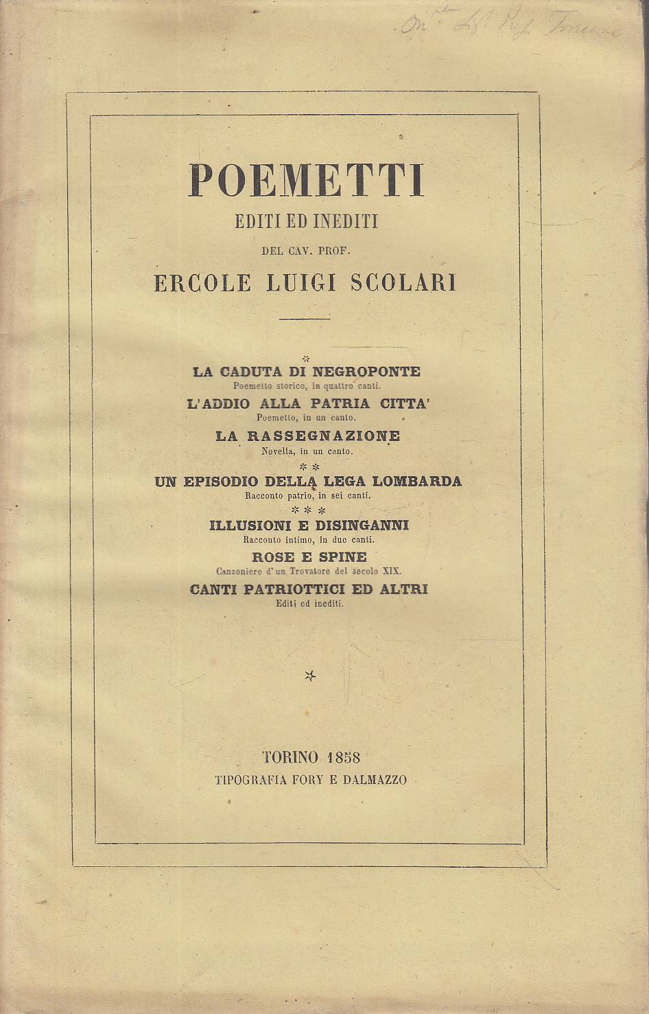 Poemetti editi ed inediti - 2 volumi