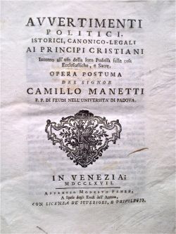 Avvertimenti politici, istorici, canonico-legali ai Principi Cristiani intorno all'uso della …