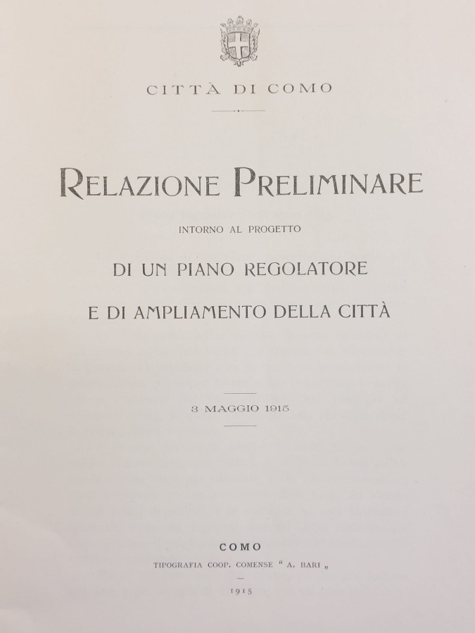 Città di Como. Relazione preliminare intorno al progetto di un …