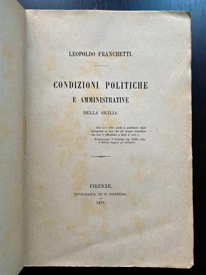 Condizioni politiche e amministrative della Sicilia.