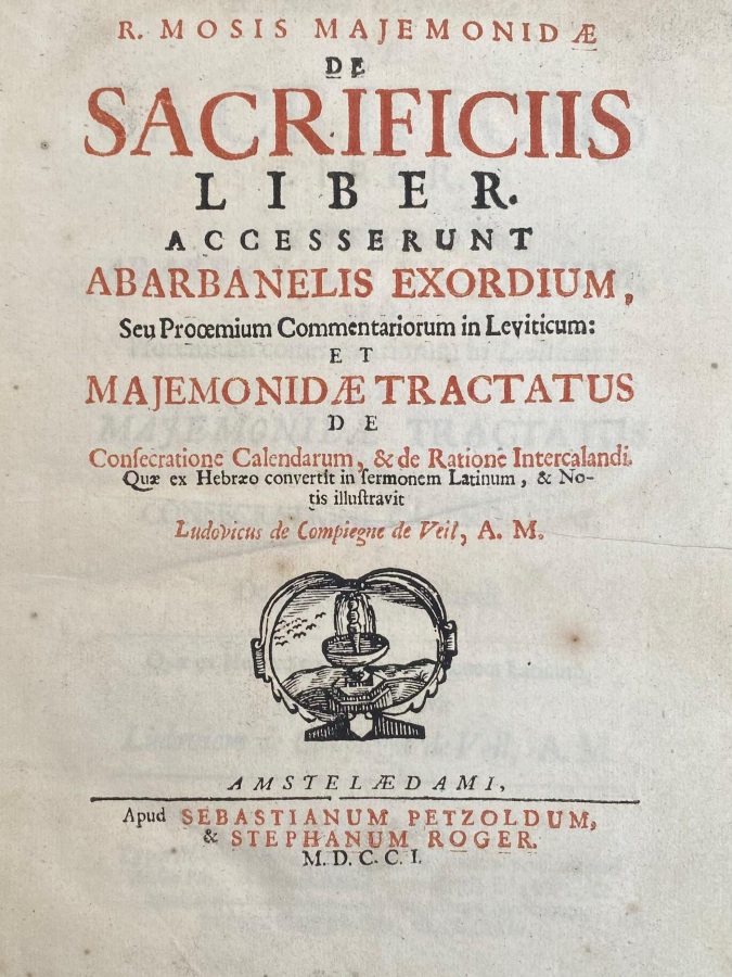 De sacrificiis liber. Accesserunt Abarbanelis exordium, seu proemium commentariorum in …