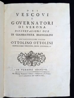 Dei vescovi e governatori di Verona dissertazioni due.