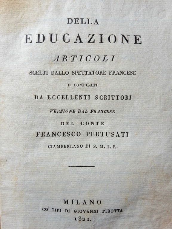 Della educazione articoli scelti dallo spettatore francese e compilati da …