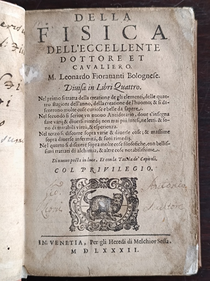 Della fisica. Divisa in Libri Quattro.