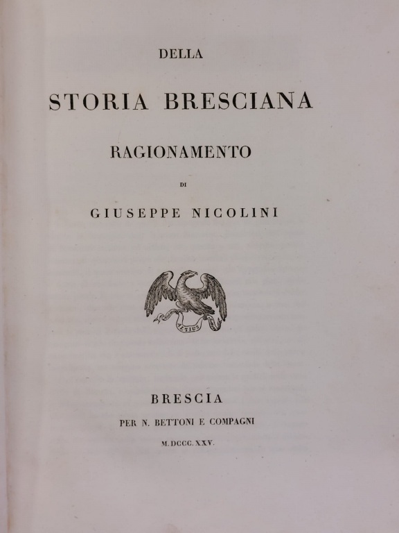 Della storia bresciana. Ragionamento di Giuseppe Nicolini.