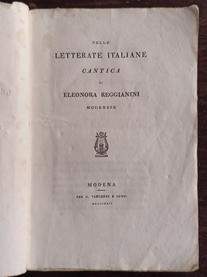 Delle letterate italiane. Cantica.