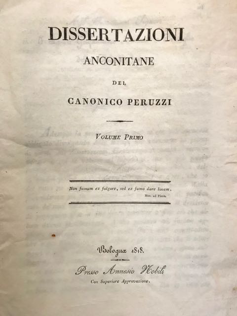 Dissertazioni anconitane del canonico Peruzzi.