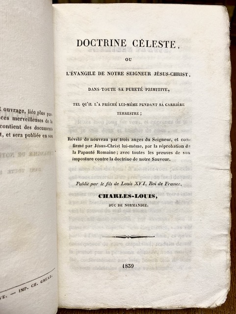 Doctrine céleste ou l'Évangile de Notre Seigneur Jesus-Christ [.]. [-Partie …