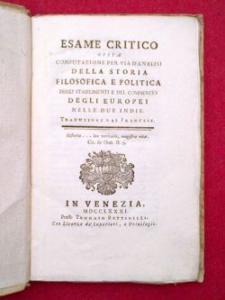 Esame critico ossia confutazione per via d'analisi della Storia filosofica …
