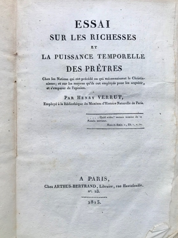 Essai sur les richesses et la puissance temporelle des pretres …