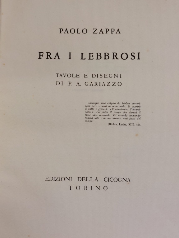 Fra i lebbrosi. Tavole e disegni di P. A. Gariazzo.