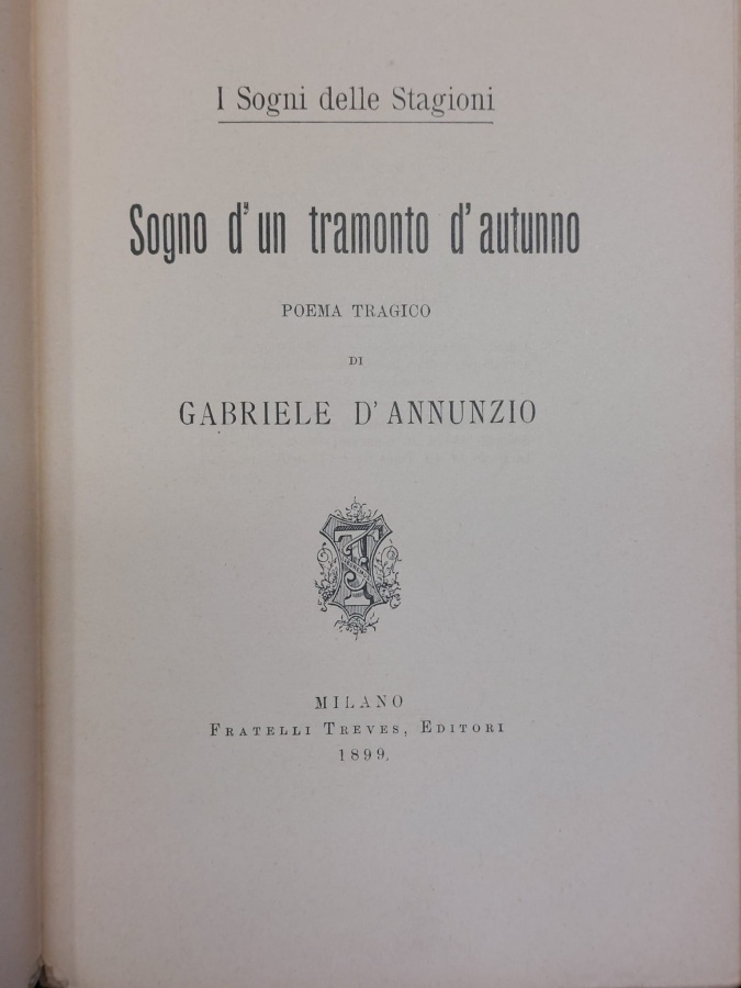 I sogni delle stagioni. Sogno d'un tramonto d'autunno.