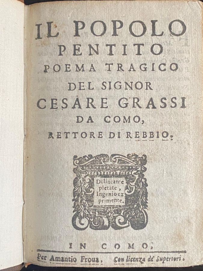 Il popolo pentito. Poema tragico.