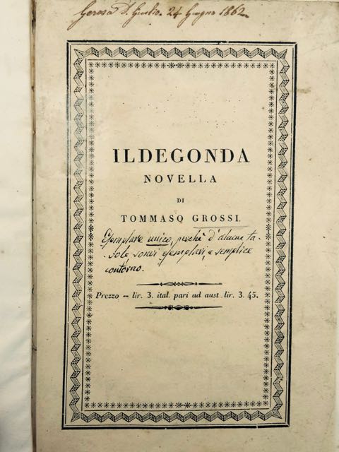 Ildegonda novella. Terza edizione milanese nuovamente corretta ed ornata di …