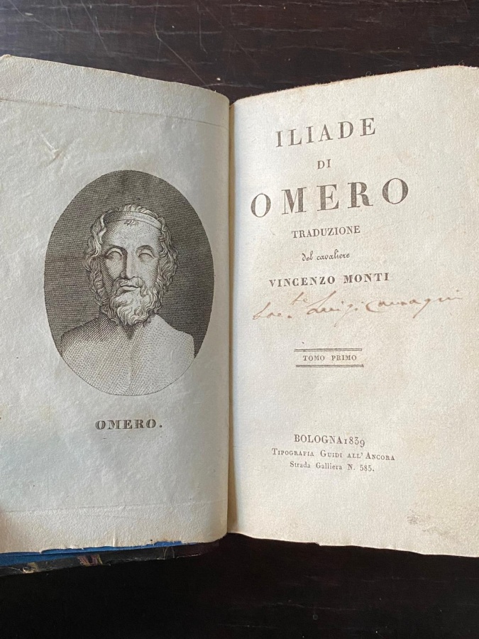 Iliade di Omero traduzione del cavaliere Vincenzo Monti.