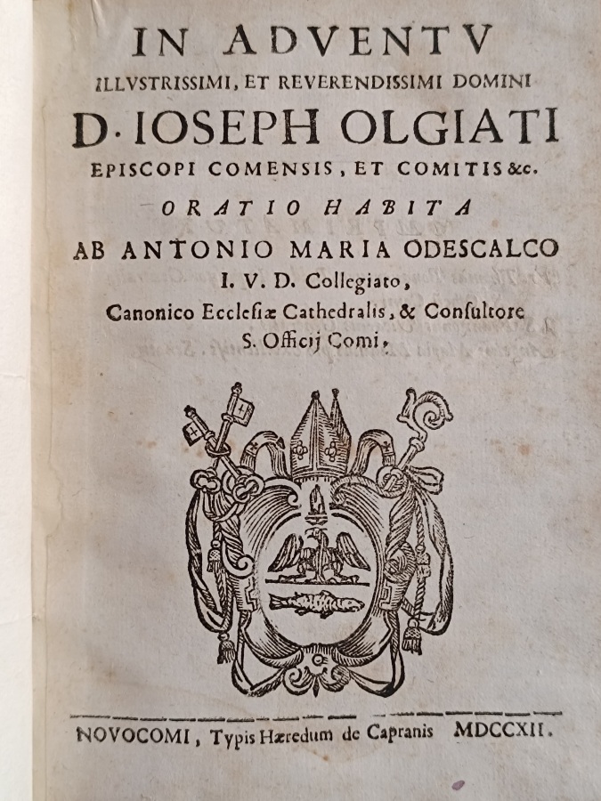 In adventu illustrissimi, et reverendissimi domini d. Ioseph Olgiati episcopi …
