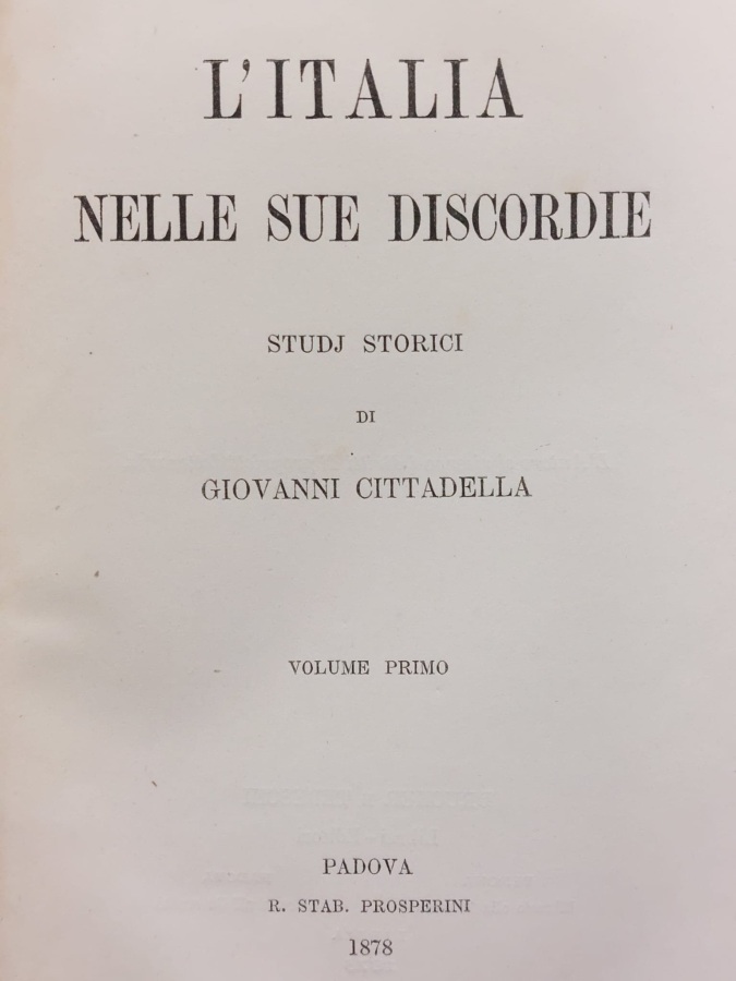 L'Italia nelle sue discordie. Studj storici. Volume primo [-secondo].